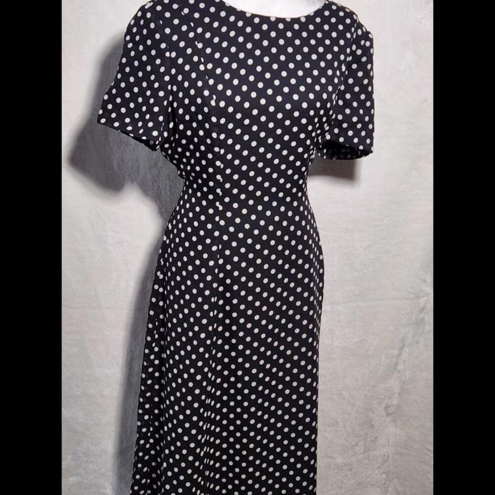 (29) Talbots Maxi Polk-a-dot dress, Sz 12